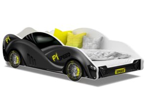 Miniaturka 3 - Łóżko auto do pokoju dziecięcego żółto szare SPEED 180x90