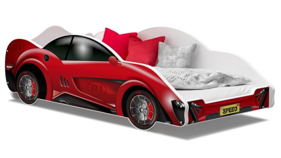 Miniaturka 2 - Łóżko auto do pokoju dziecięcego czerwone SPEED 180x90