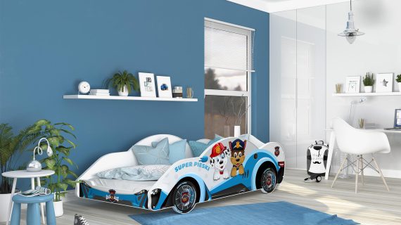 Miniaturka 34 - Łóżko auto do pokoju dziecięcego błękit SPEED 180x90