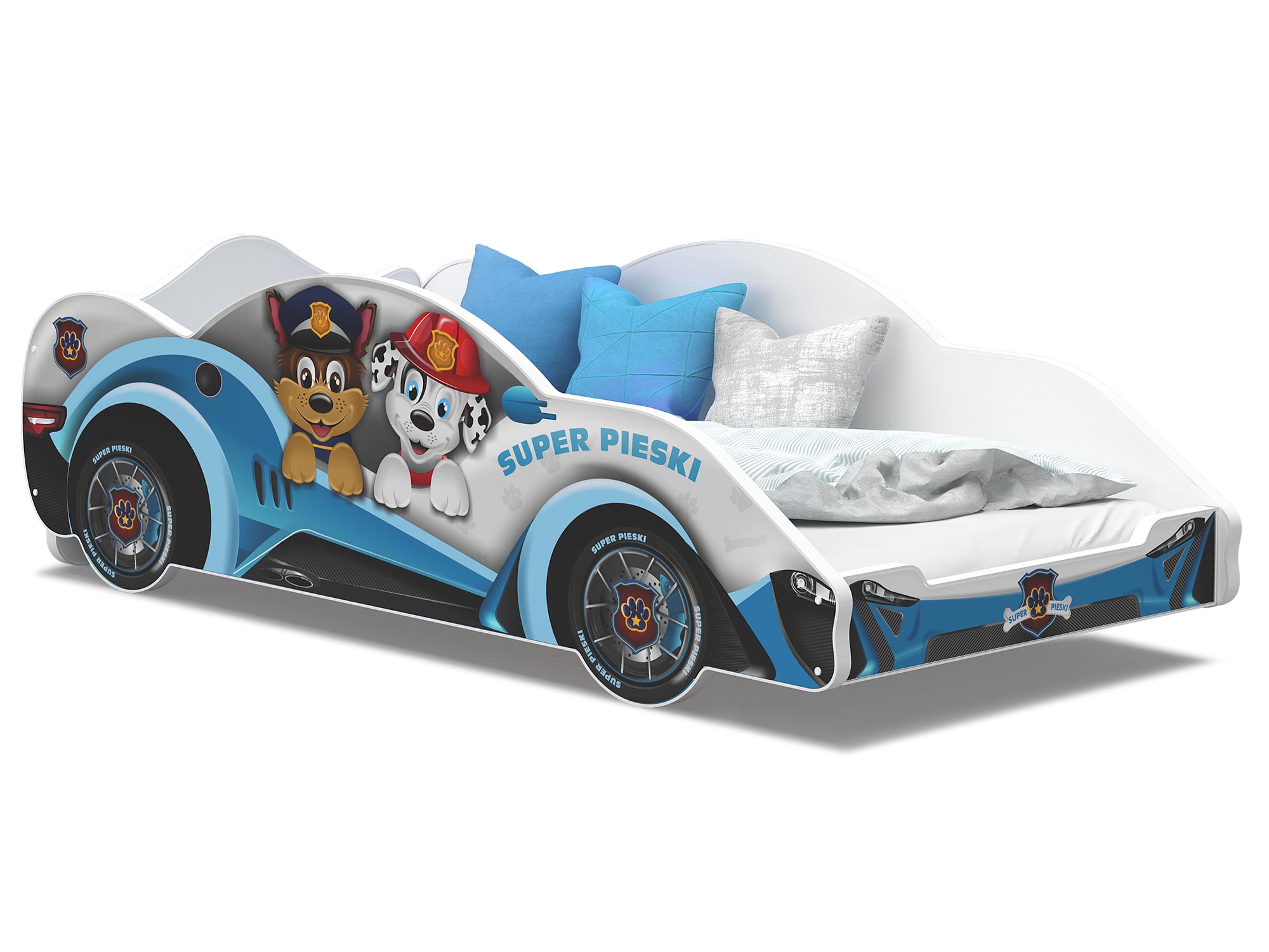 Łóżko auto do pokoju dziecięcego psi patrol SPEED 180x90