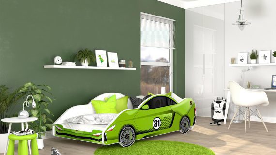 Miniaturka 17 - Łóżko auto do pokoju dziecięcego zieleń SPEED 180x90