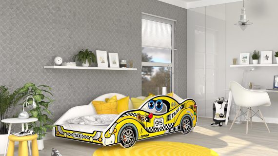 Miniaturka 19 - Łóżko auto do pokoju dziecięcego żółte SPEED 180x90