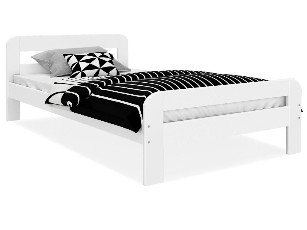 Łóżko z drewnianym stelażem SOFTIS