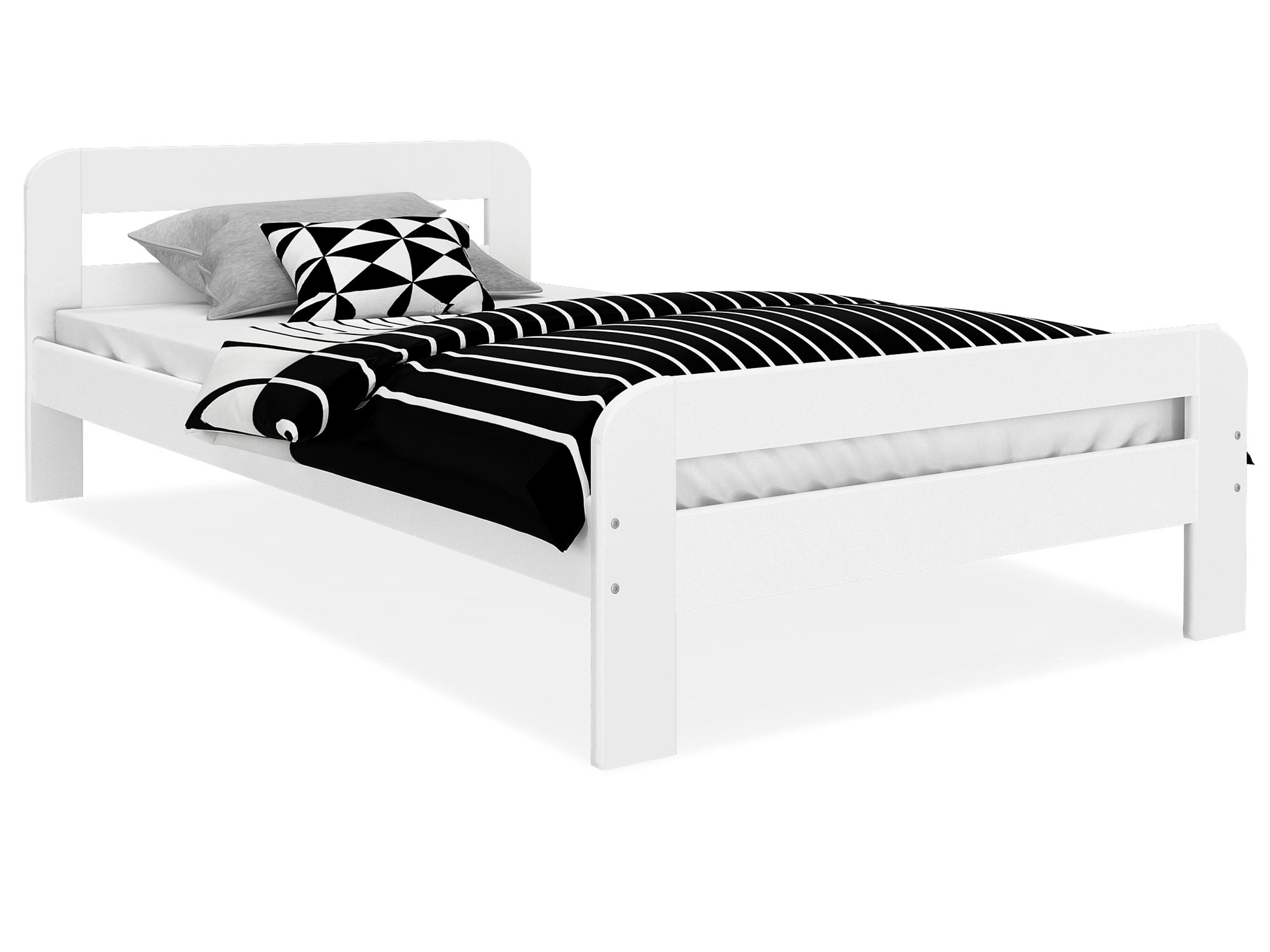 Łóżko drewniane w kolorze bieli Łóżko drewniane w kolorze bieli