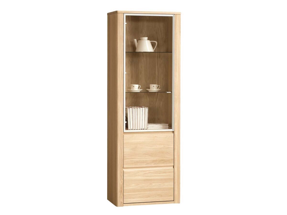 Vitrinenschrank schmal mit Glasfront Minos
