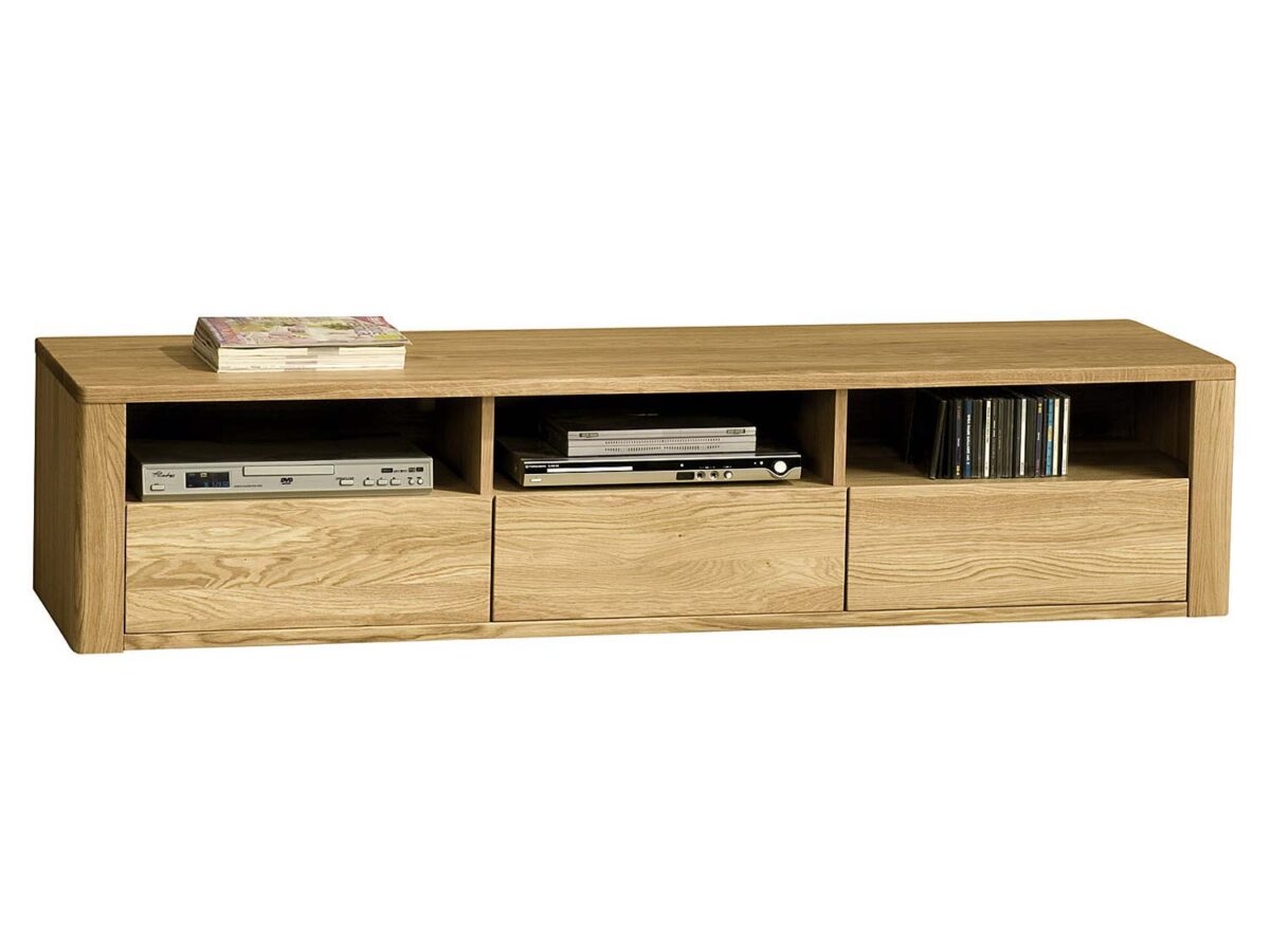 Modernes TV-Lowboard aus Eiche massiv MINOS
