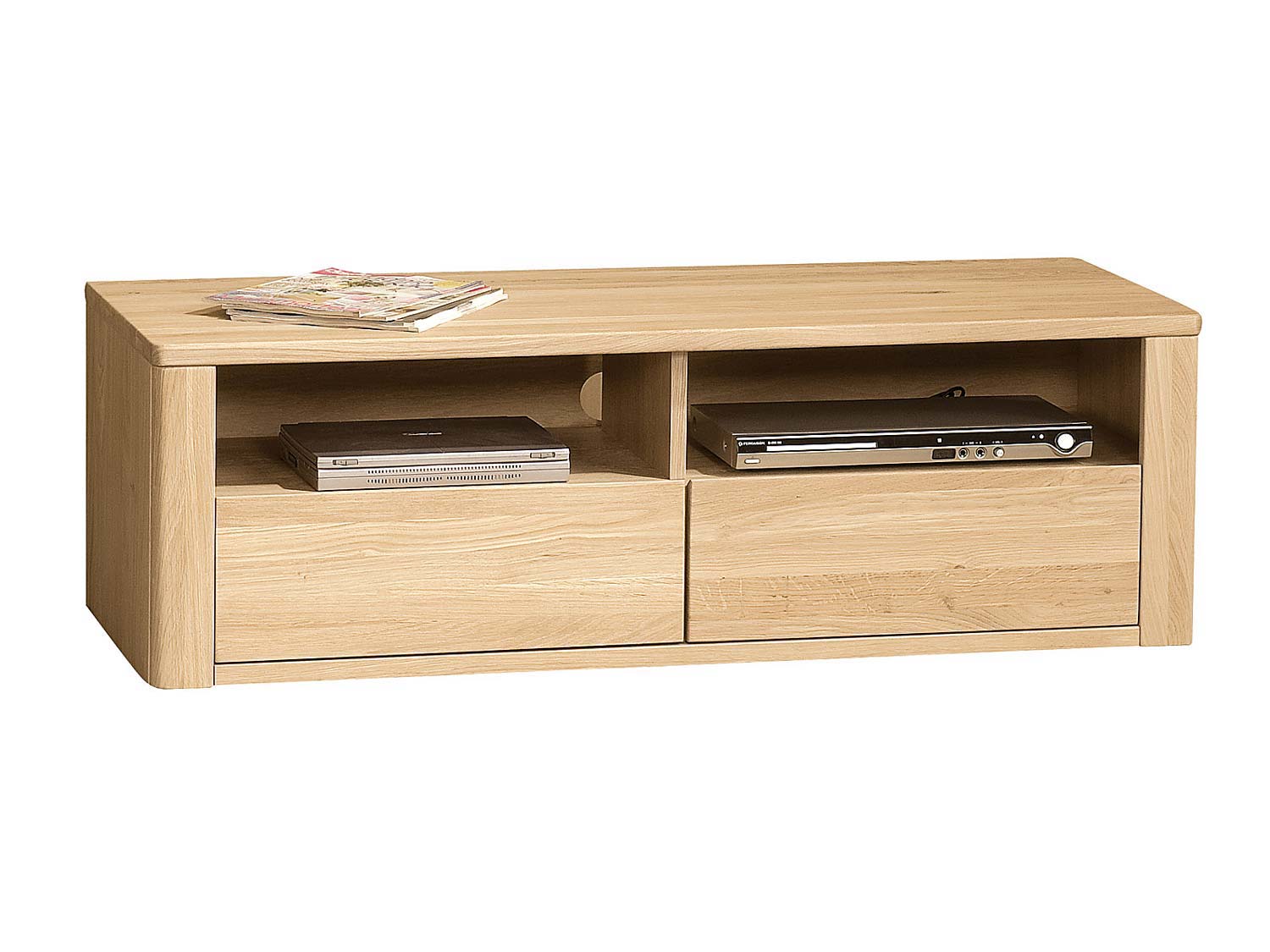 Wąska dębowa szafka pod telewizor