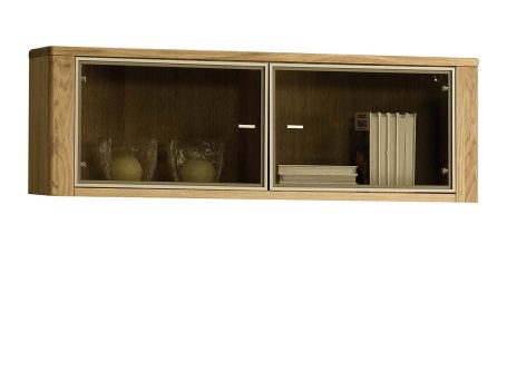 Wisząca dębowa szklana witryna w kolorze dębu