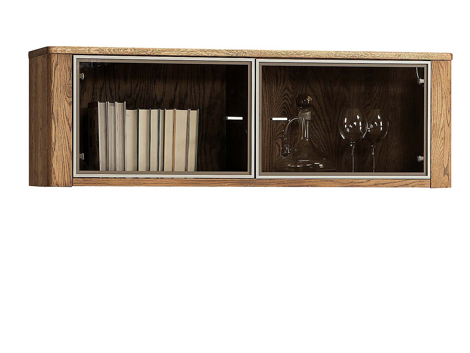 Wisząca przeszklona szafka na książki Wisząca przeszklona szafka na książki