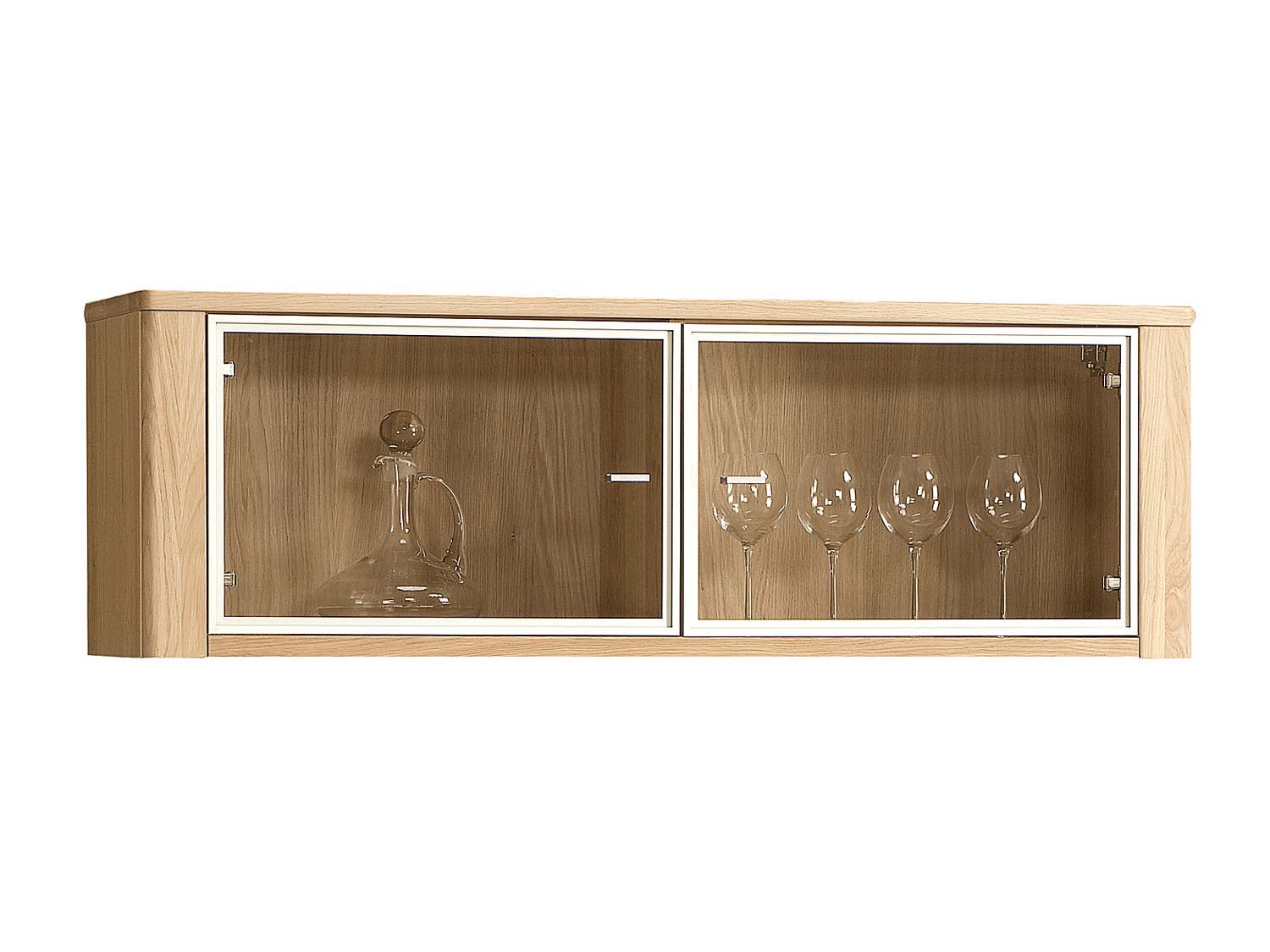 Wisząca szklana witryna dębowa Wisząca szklana witryna dębowa