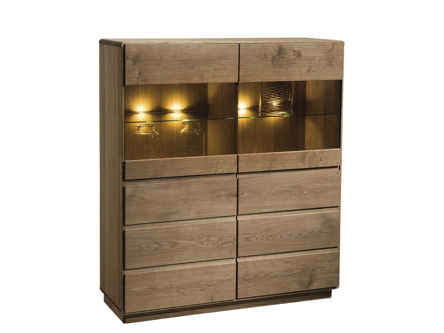 Witryna szklana do salonu