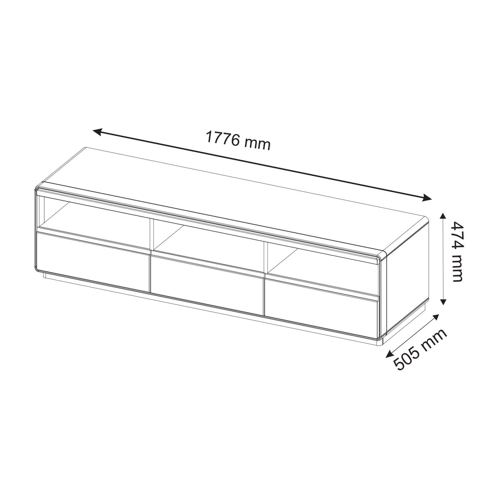 Drewniana szafka RTV wymiary SETO