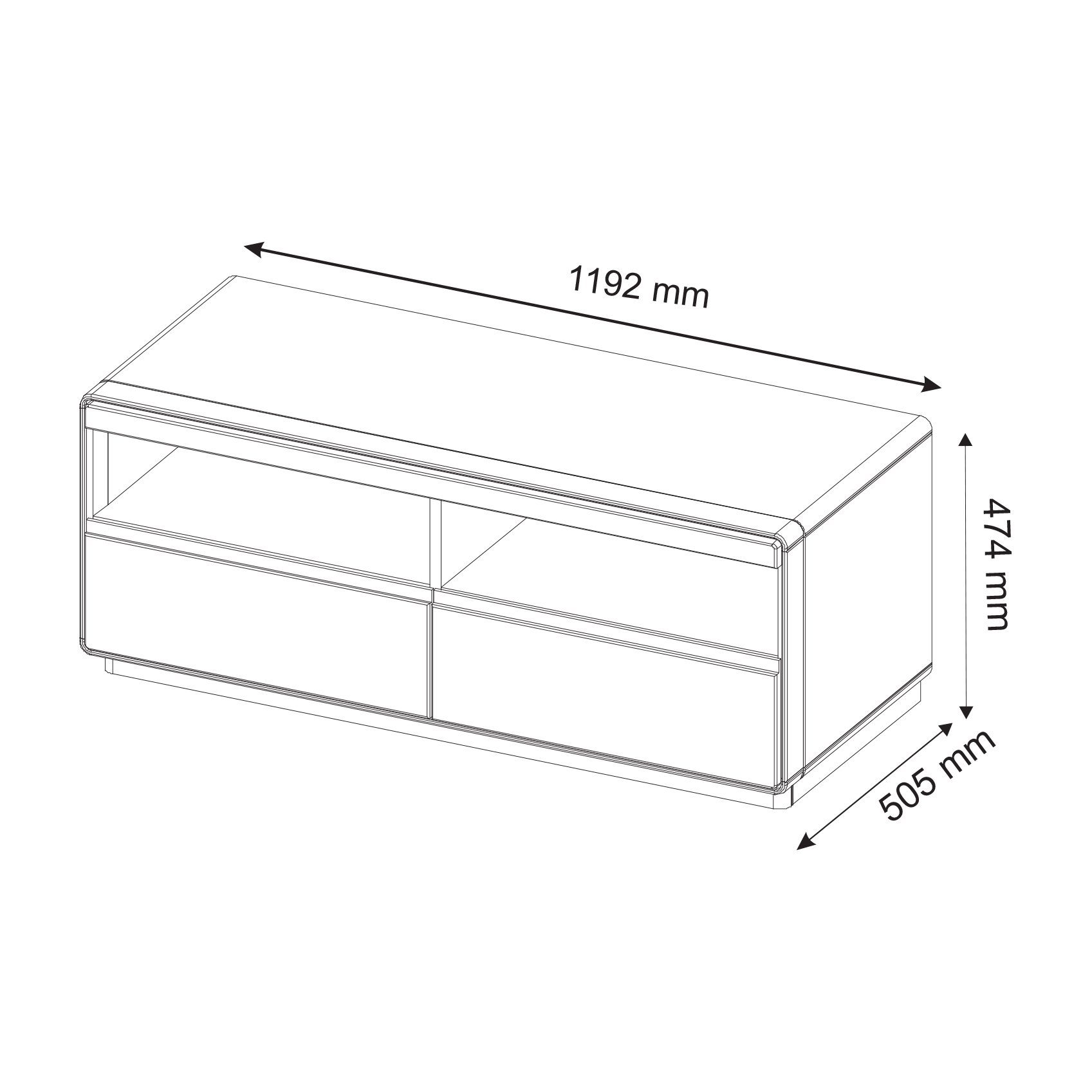Szafka RTV z drewna wymiary SETO