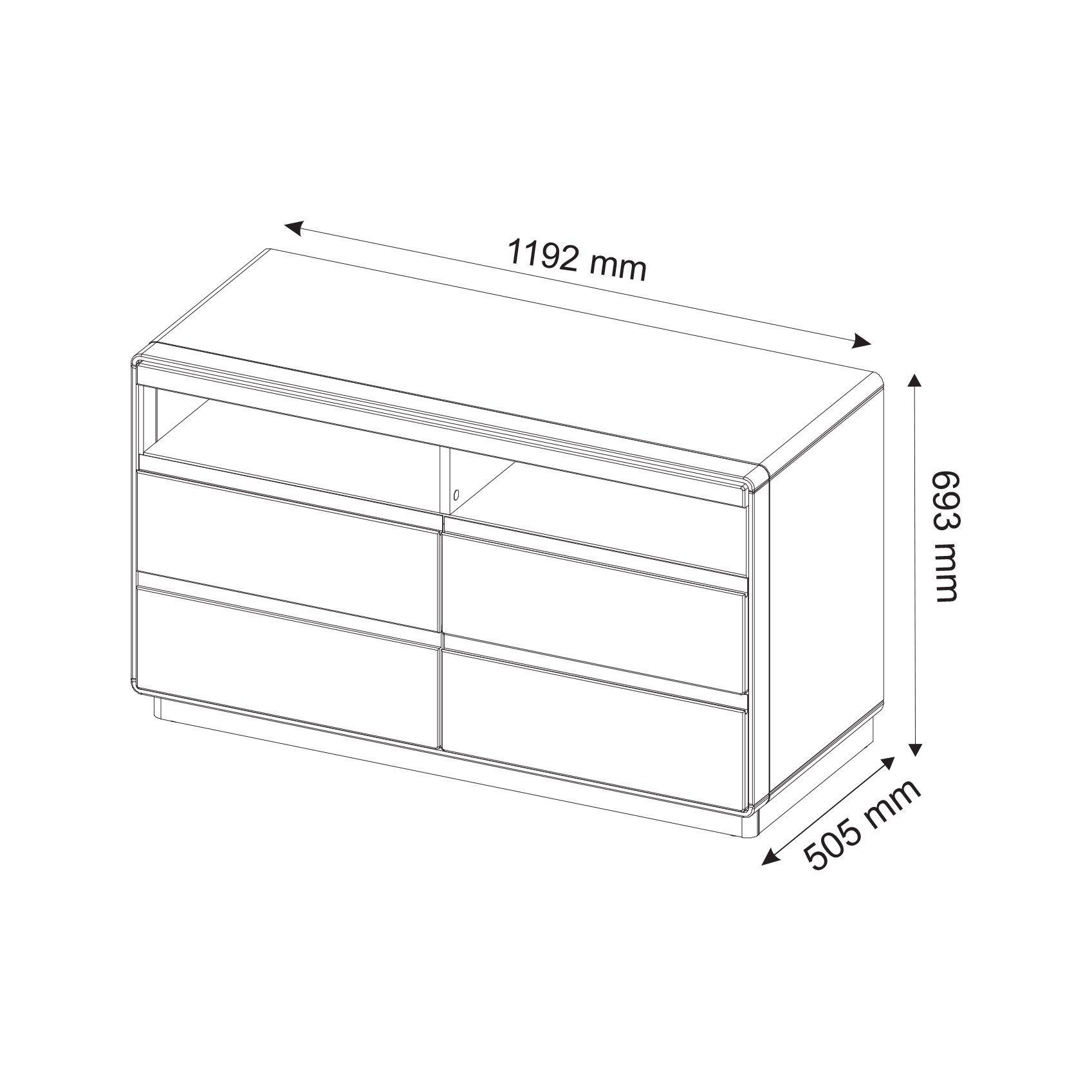 Mała drewniana szafka RTV wymiary SETO