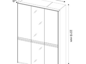 Miniaturka 1 - Szafa 3drzwiowa z lustrem wymiary SETO