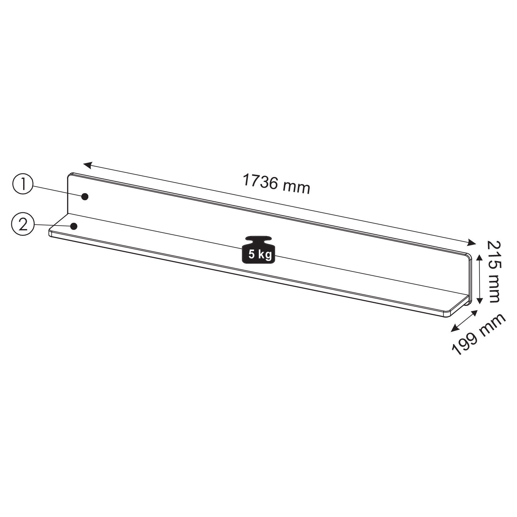 Drewniana półka wymiary SETO