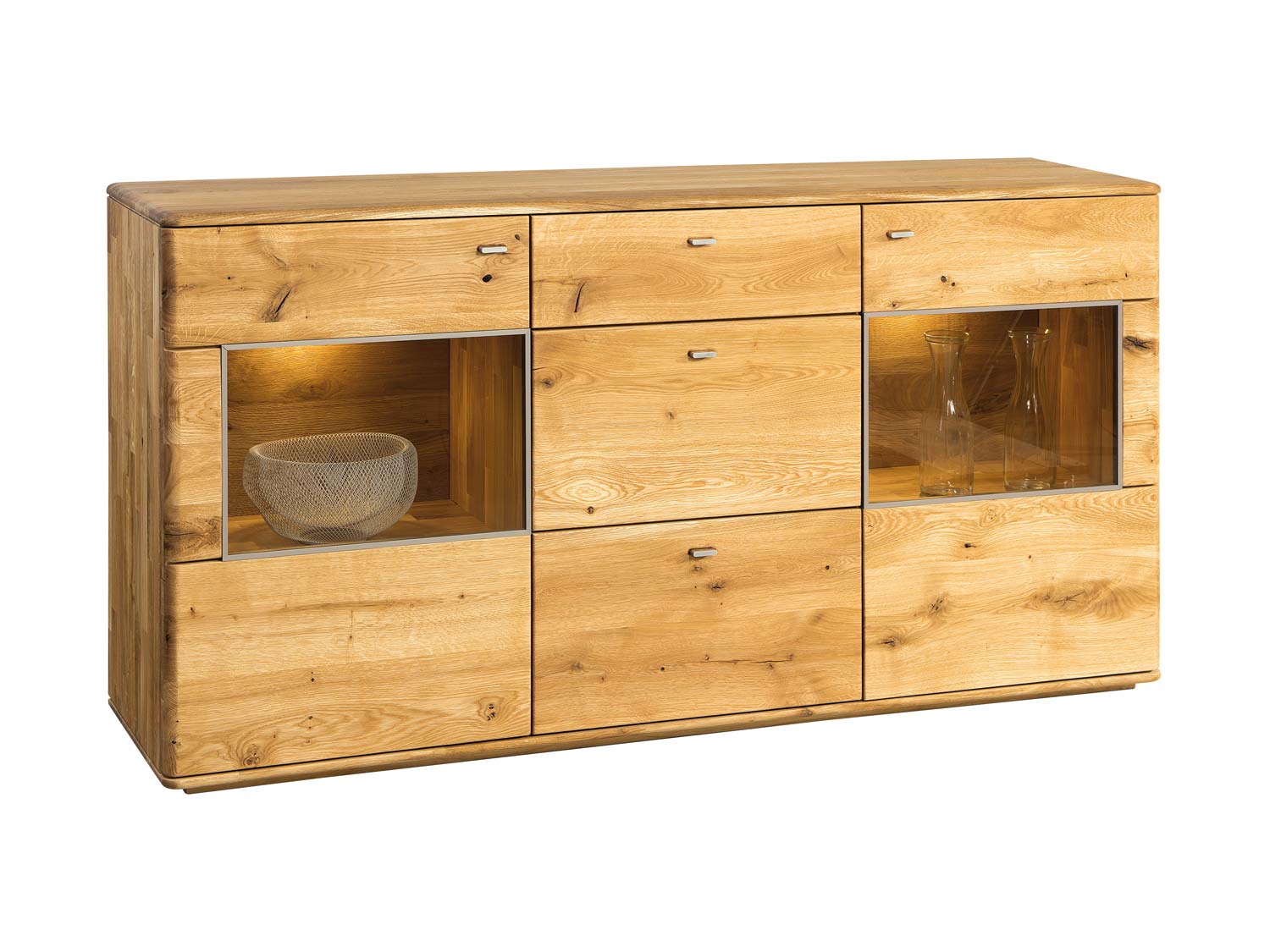 Drewniana szafka RTV z półkami