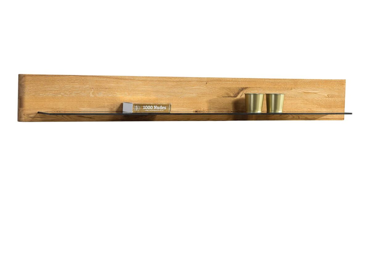 Wandregal aus Holz und Glas MASERI