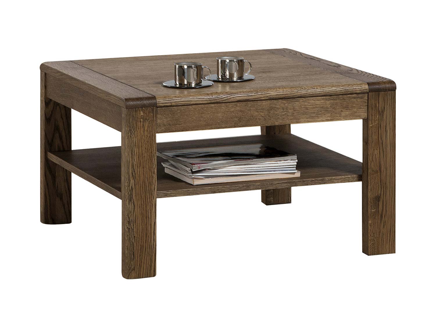 Elegancki stolik kawowy z drewna dąb palony Seto