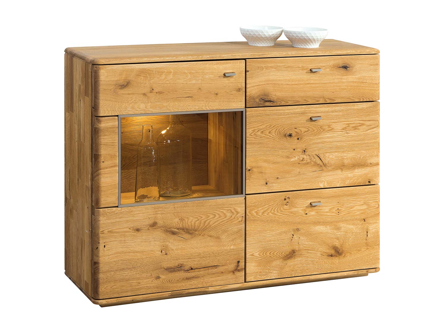 Niska komoda ze szkłem