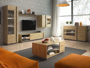 Miniaturka 2 - Zestaw mebli do salonu dąb artisan aranżacja ARCO