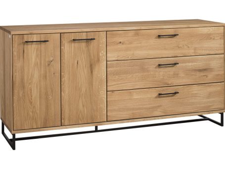 Komoda loftowa na czarnych nóżkach białe tło TAHARO