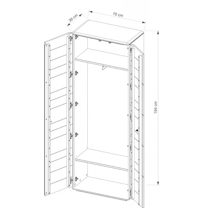 Szafa drewniana do przedpokoju WYMIARY Maseri