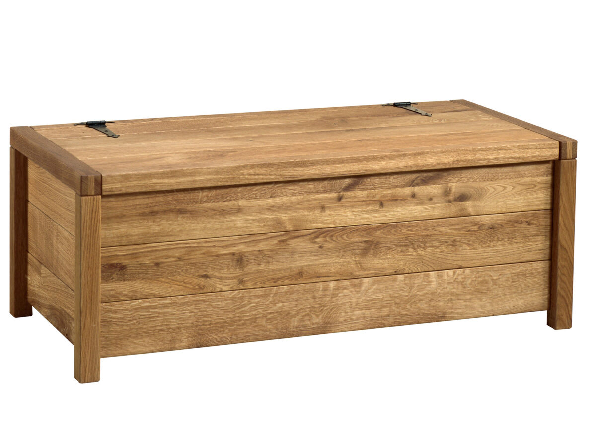 Große Holztruhe mit Sitzkissen Hidos