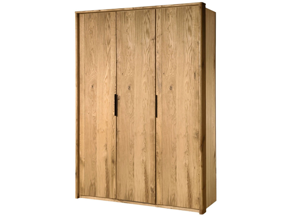 Großer Kleiderschrank Eiche massiv 3-türig MASERI
