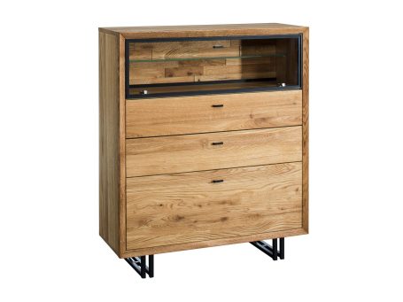 Komoda drewniana z szufladami na metalowych nóżkach TOLEDO