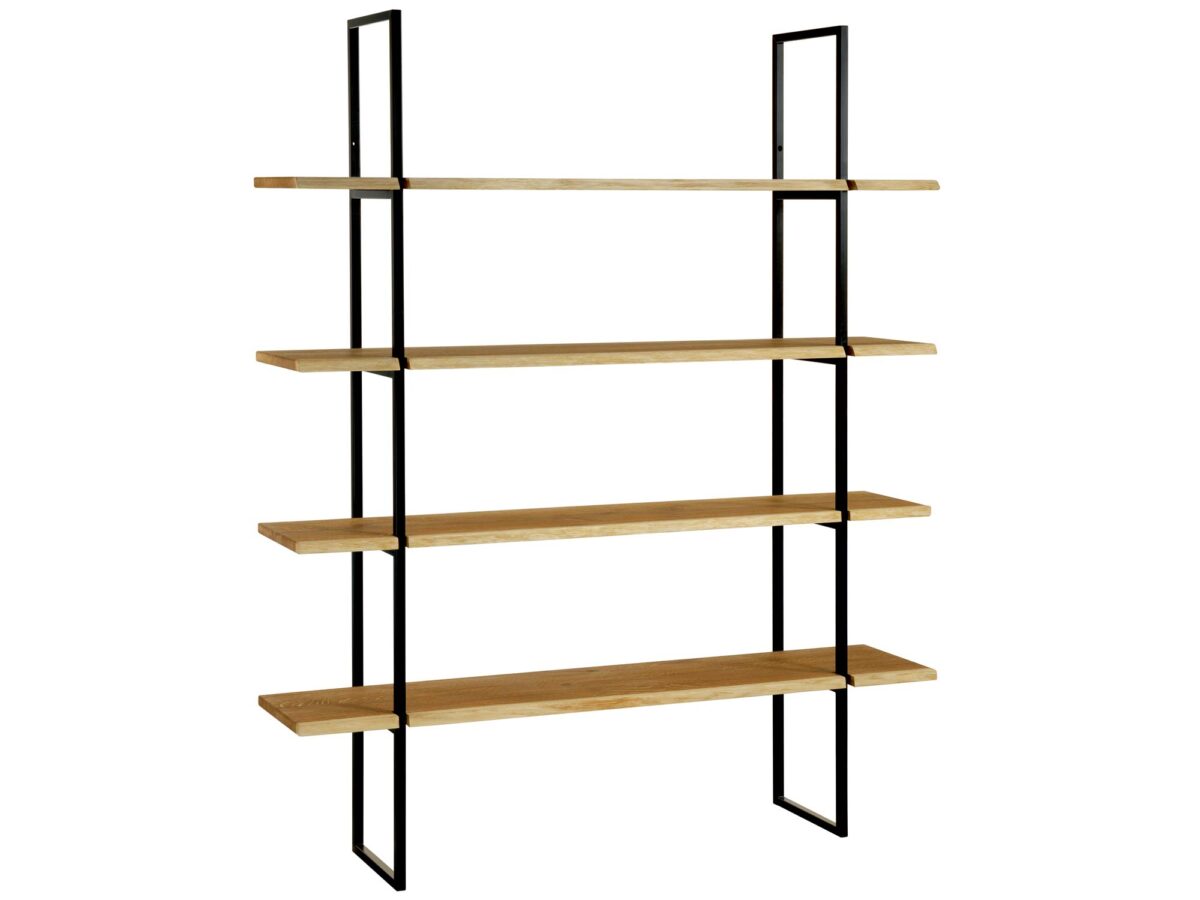 Loft-Regal aus Massiveiche mit Metallbeinen Westa