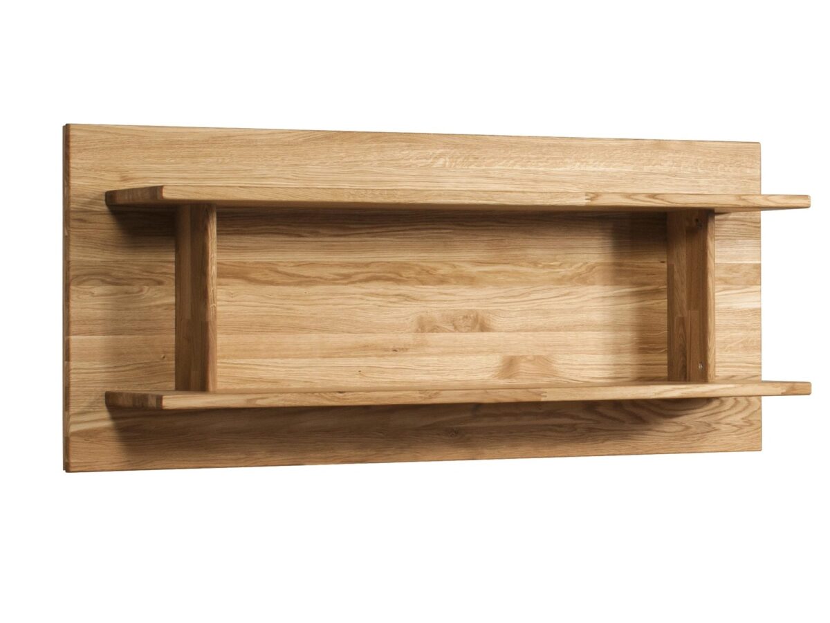 Wandpaneel mit Regalen aus massiver Eiche Isumi