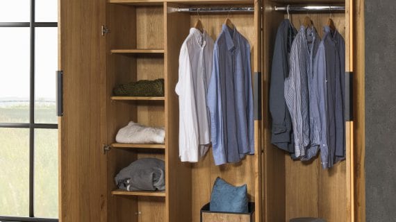 Miniaturka 3 - Szafa drewniana dębowa duża do sypialni fornirowana