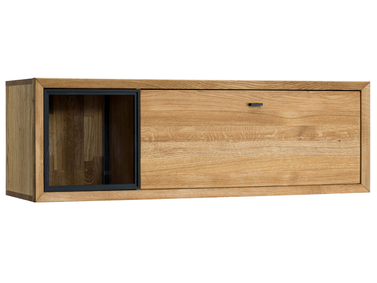 Hängeschrank mit Vitrine aus Eiche Toledo
