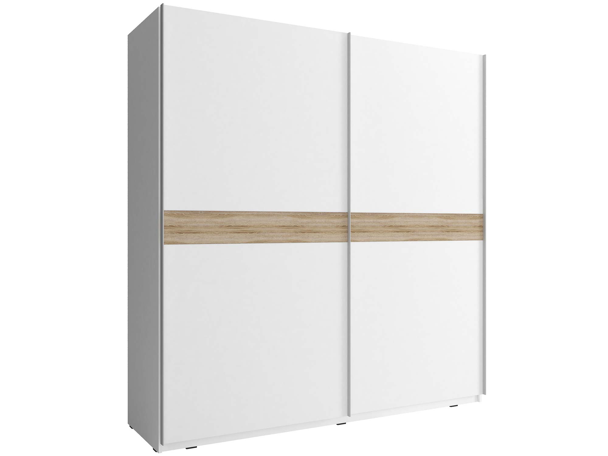 Szafa w kolorze białym z lustrzanym frontem do nowoczesnej sypialni Szafa w kolorze białym z lustrzanym frontem do nowoczesnej sypialni