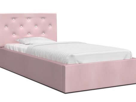 Łóżko tapicerowane pastelowy róż 120x200 FRESCO