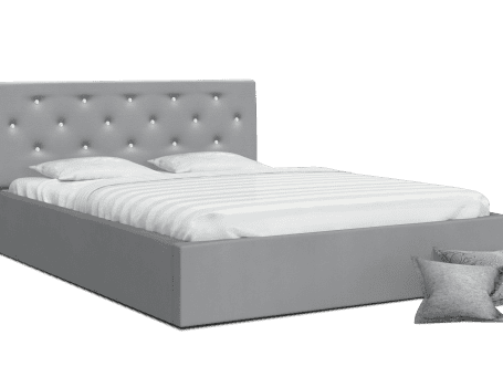 Łóżko dwuosobowe szare FRESCO