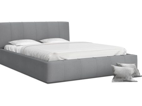 Łóżko podwójne szare YUNA