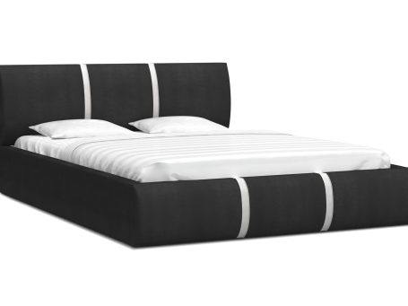 Łóżko do sypialni czarno-biały EMILY