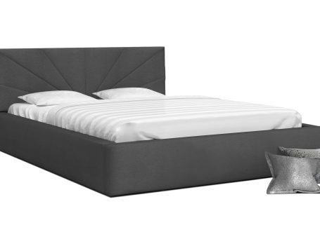 Dwuosobowe łóżko szare białe tło EVELYN