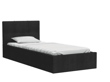 Łóżko jednoosobowe czarne 90x200 RUBY