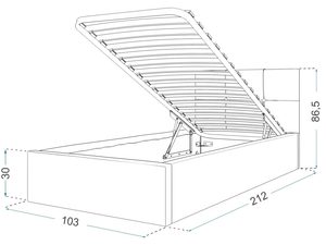 Miniatura 9 - Jednolůžková postel rozměry 90x200 RUBY