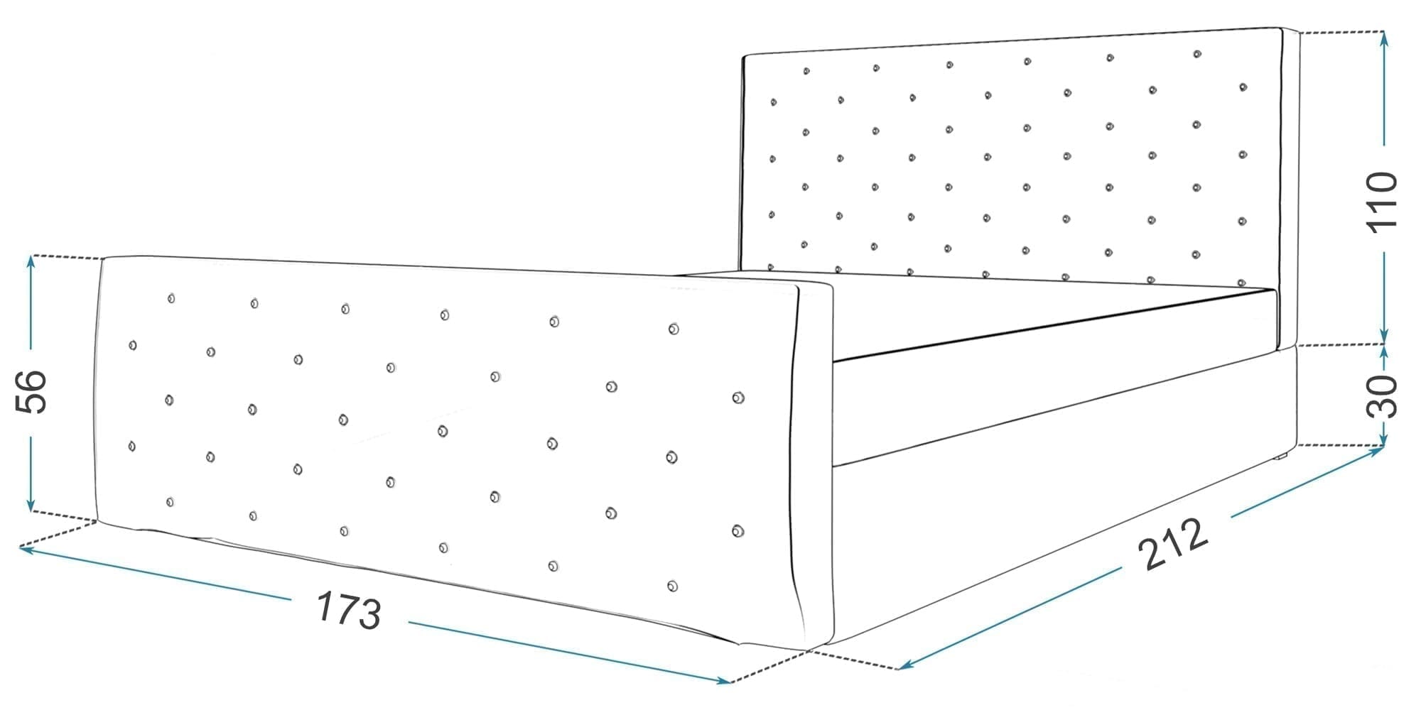 Miniaturka 8 - Łóżko podwójne 160x200 wymiary ZOE