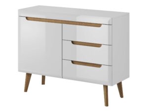 Miniatúra 3 - Biela komoda s drevenými nôžkami