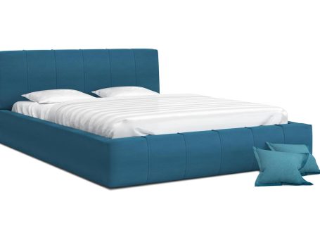 Łóżko z pojemnikiem turkusowe YUNA