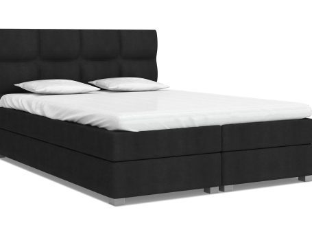 Łóżko kontynentalne 140x200 czarne białe tło ISLA