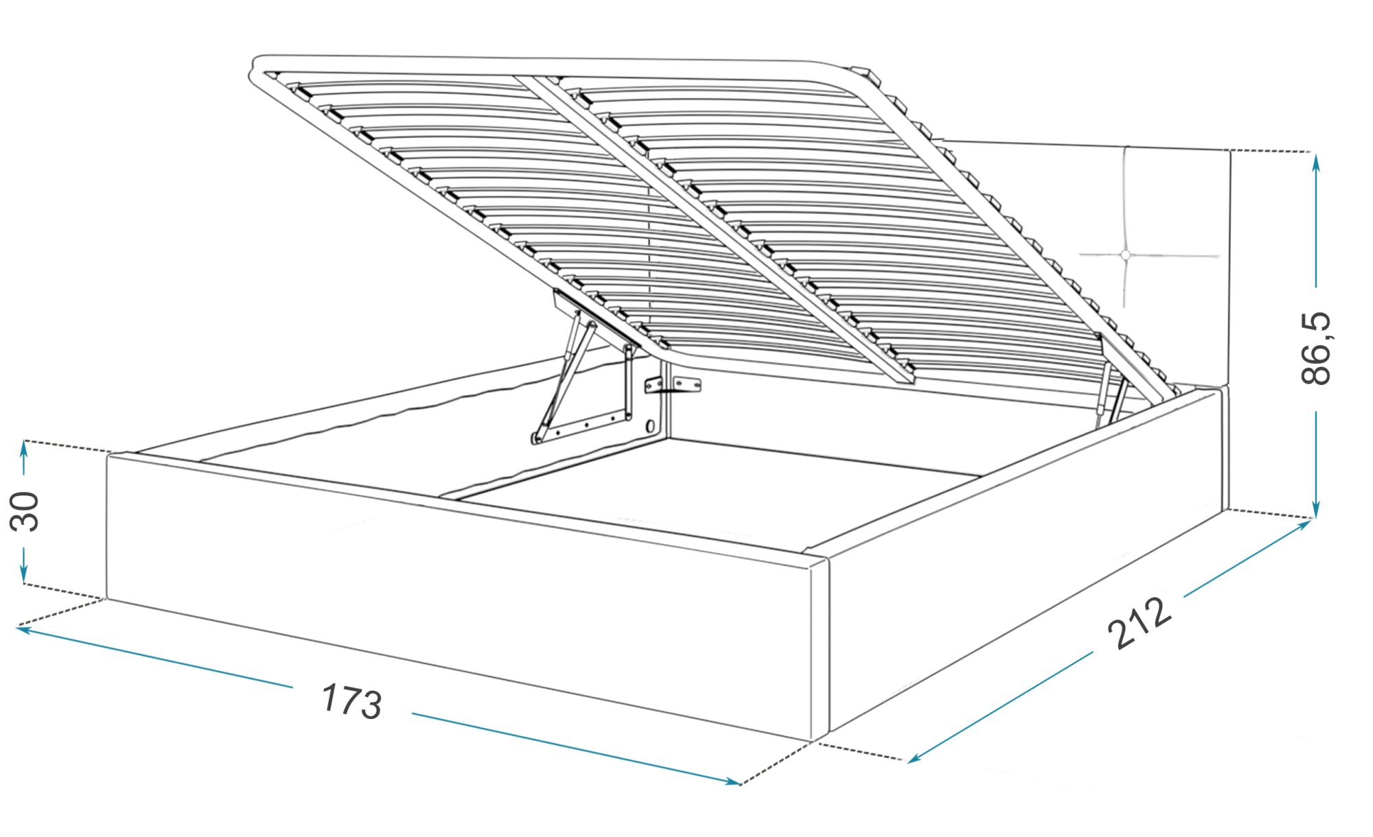 Wymiary łóżka tapicerowanego 160