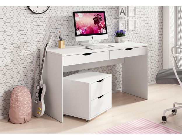 Funkcjonalne biurko białe aranżacja AVIS Funkcjonalne biurko białe aranżacja AVIS