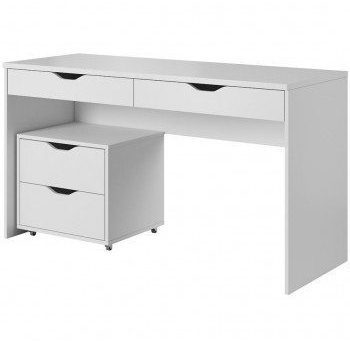 Funkcjonalne biurko białe białe tło AVIS
