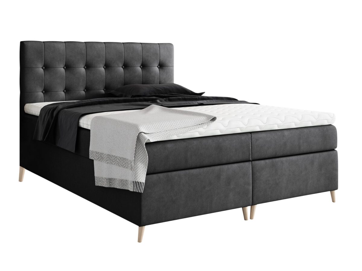 Skandinavisches Boxspringbett mit Bettkasten SOLO